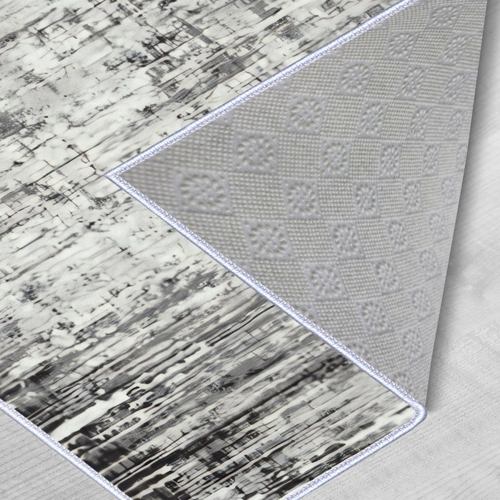 Conceptum Wookece319 Alfombra 100 x 150 cm Blanco, Gris y Negro